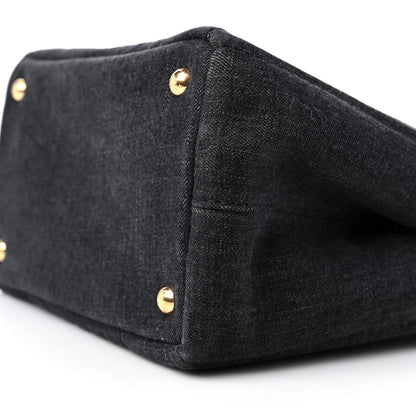 Prada Denim Small Logo Tote Black 8 of 8