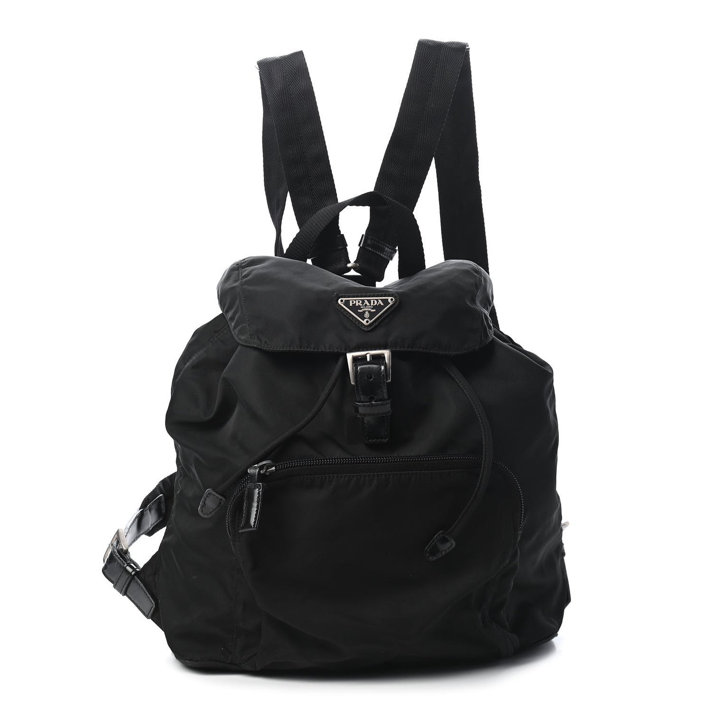 Nylon Vela Medium Cinch Backpack Black