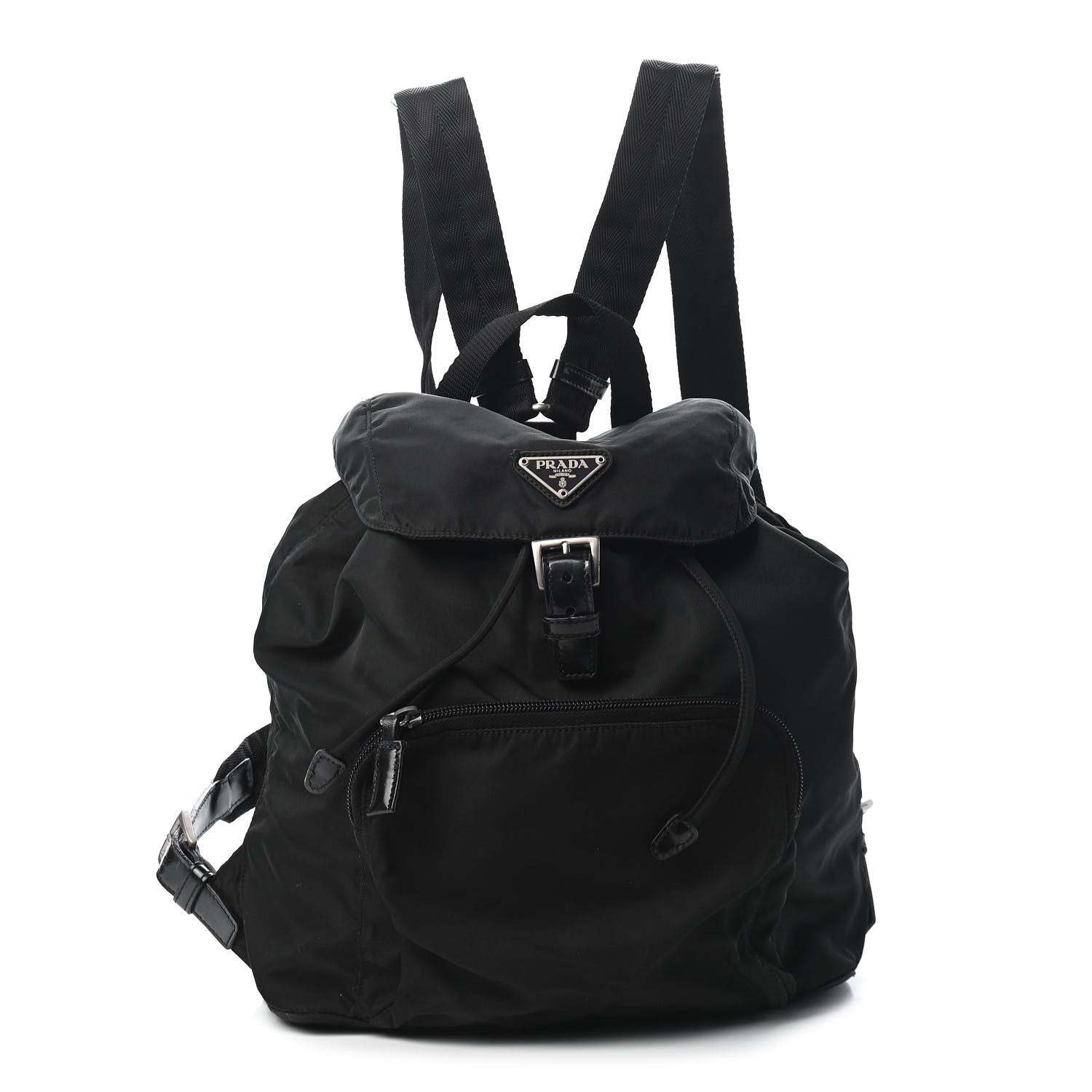 Prada Nylon Vela Medium Cinch Backpack Black 1 of 7