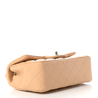 Chanel Lambskin Quilted Mini Rectangular Flap Beige 4 of 11