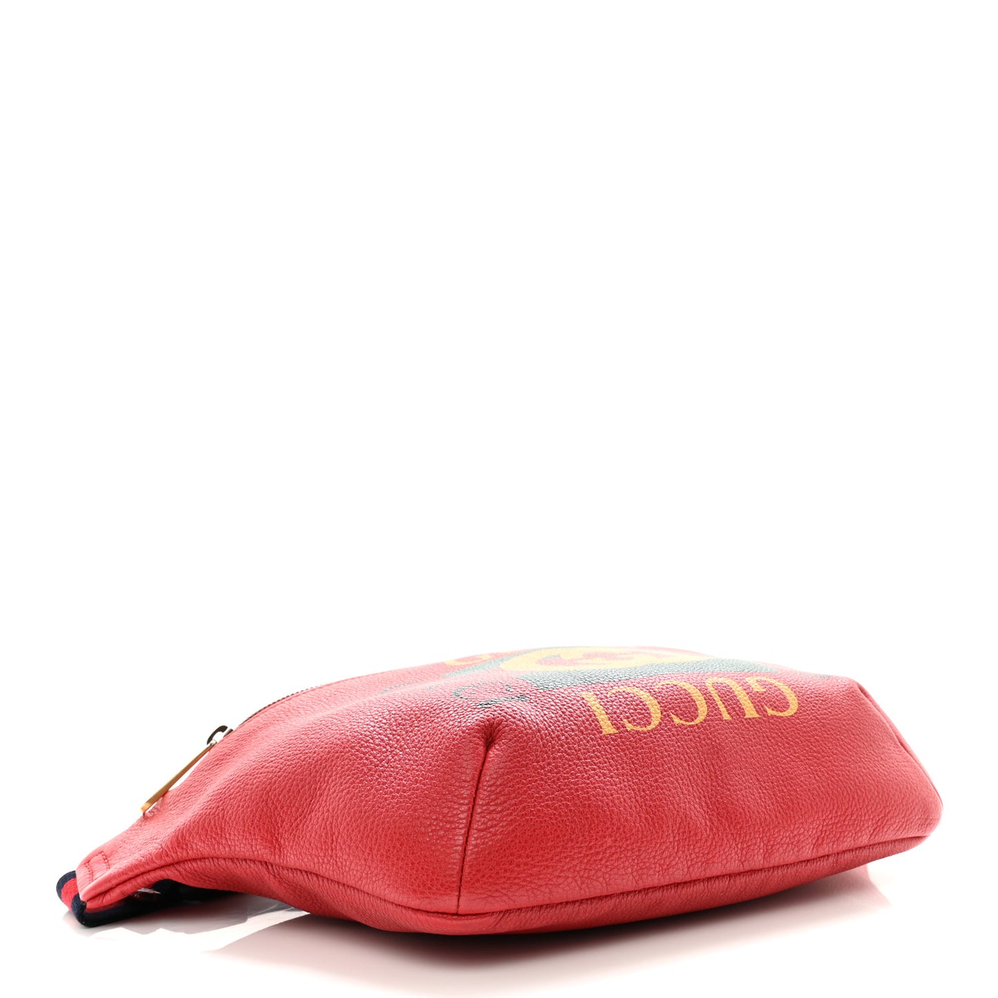 Grained Calfskin Logo Belt Bag Hibiscus Red