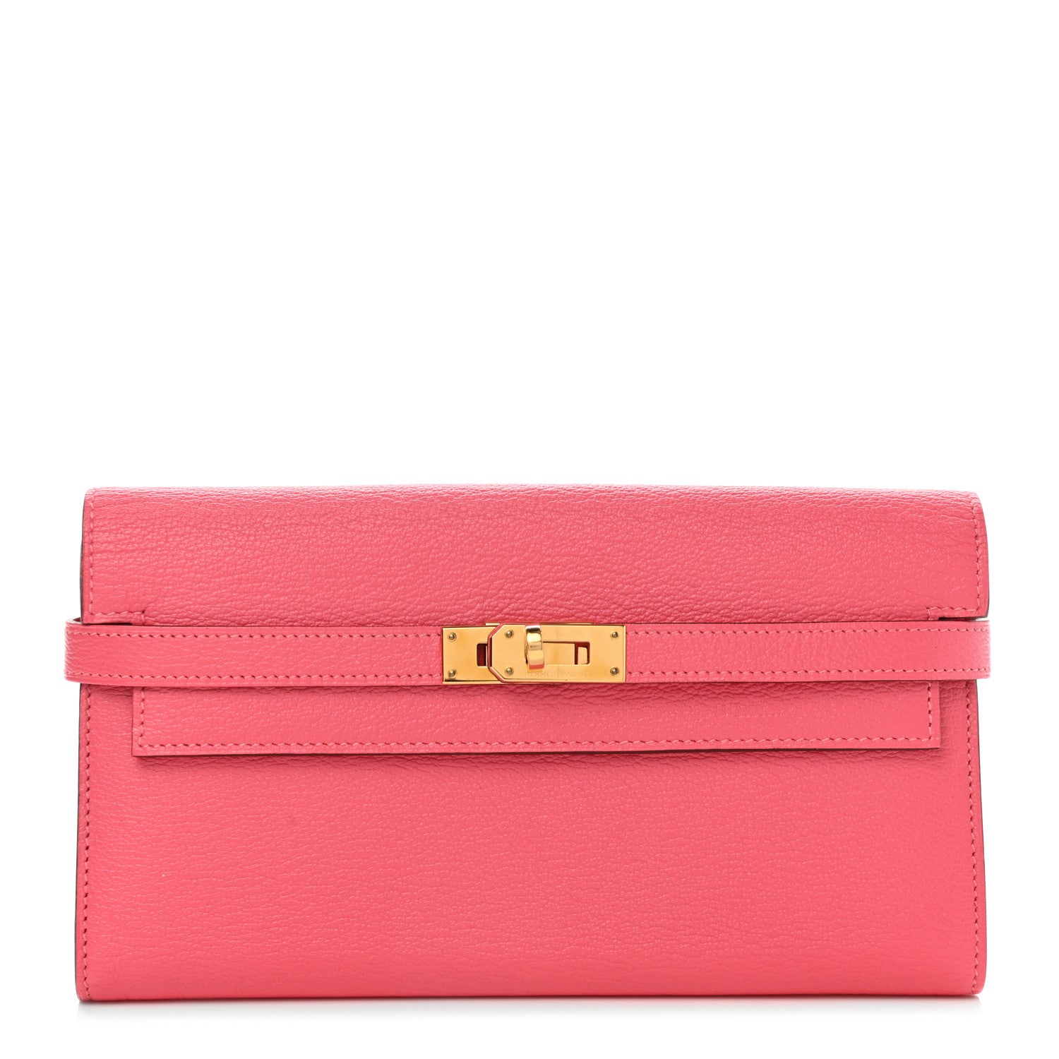 Hermes Chevre Mysore Kelly Longue Wallet Rose Lipstick 1 of 8