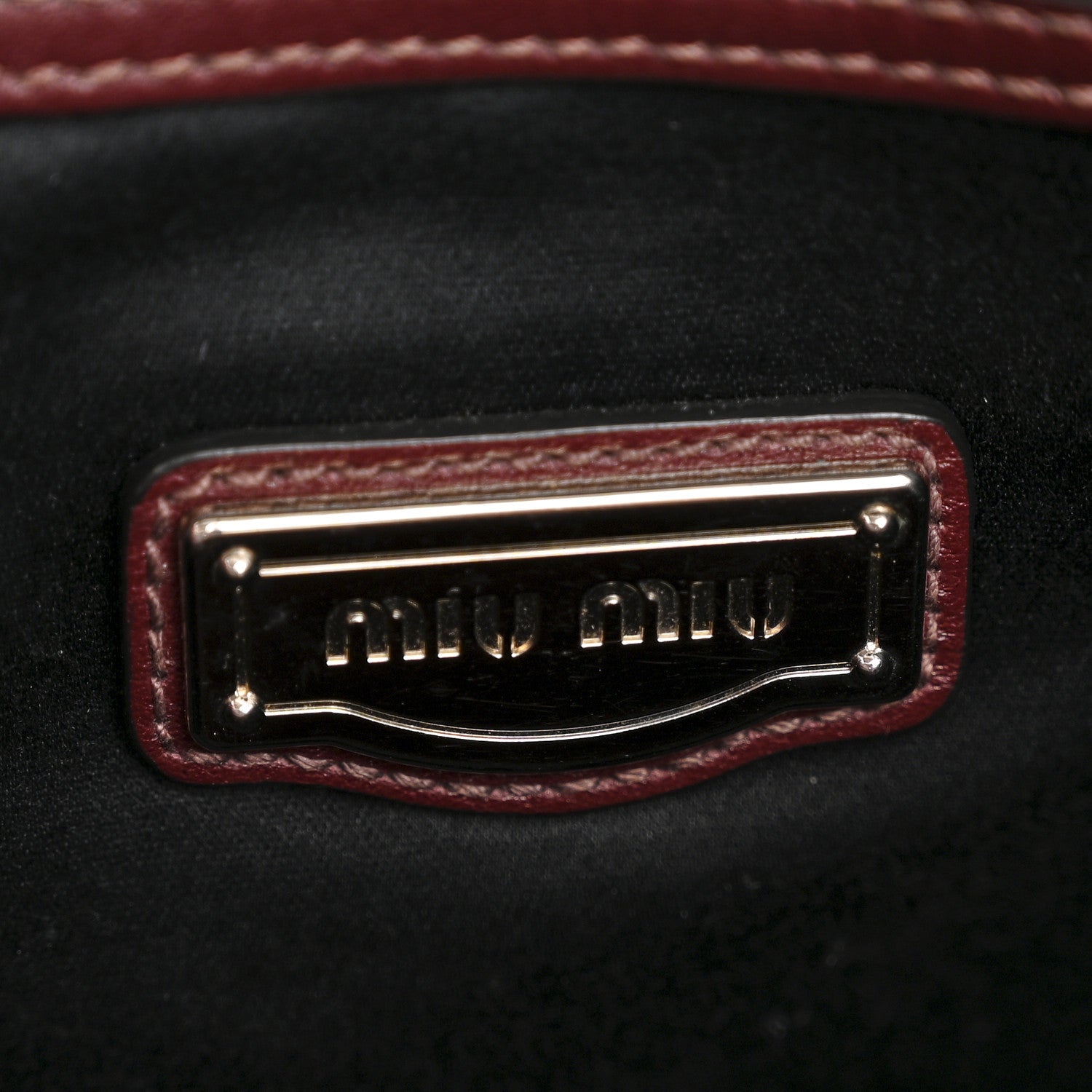 Miu Miu Vitello Soft Shopping Tote Burgundy 6 of 16