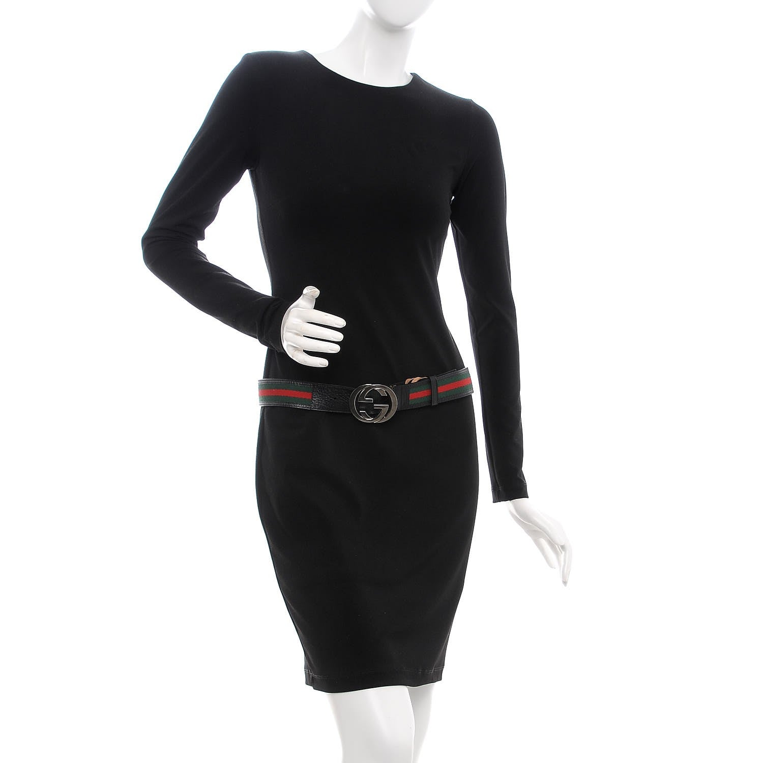 Gucci Canvas Web Interlocking G Belt 85 34 Black 2 of 11