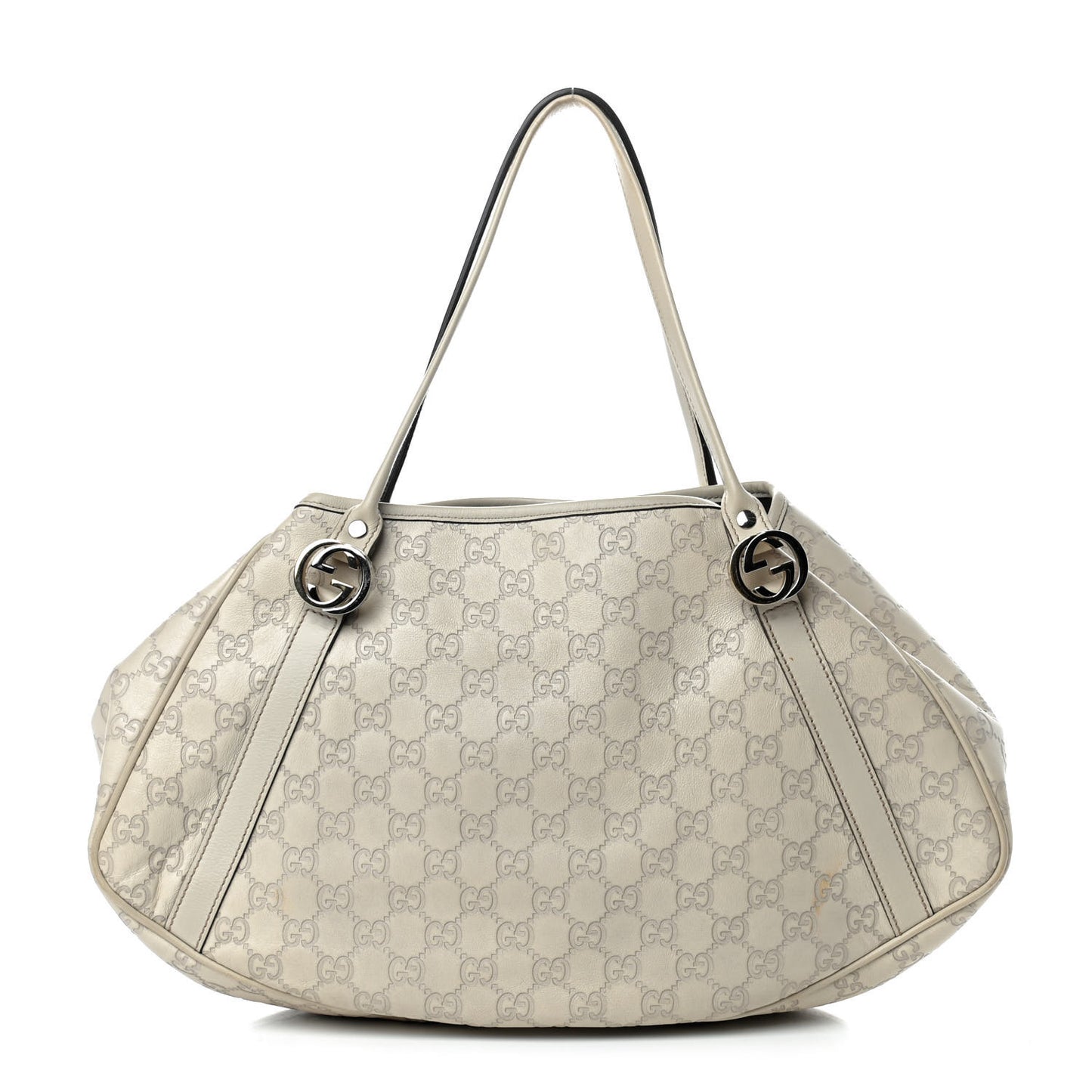 Guccissima Medium GG Twins Shoulder Bag Off White
