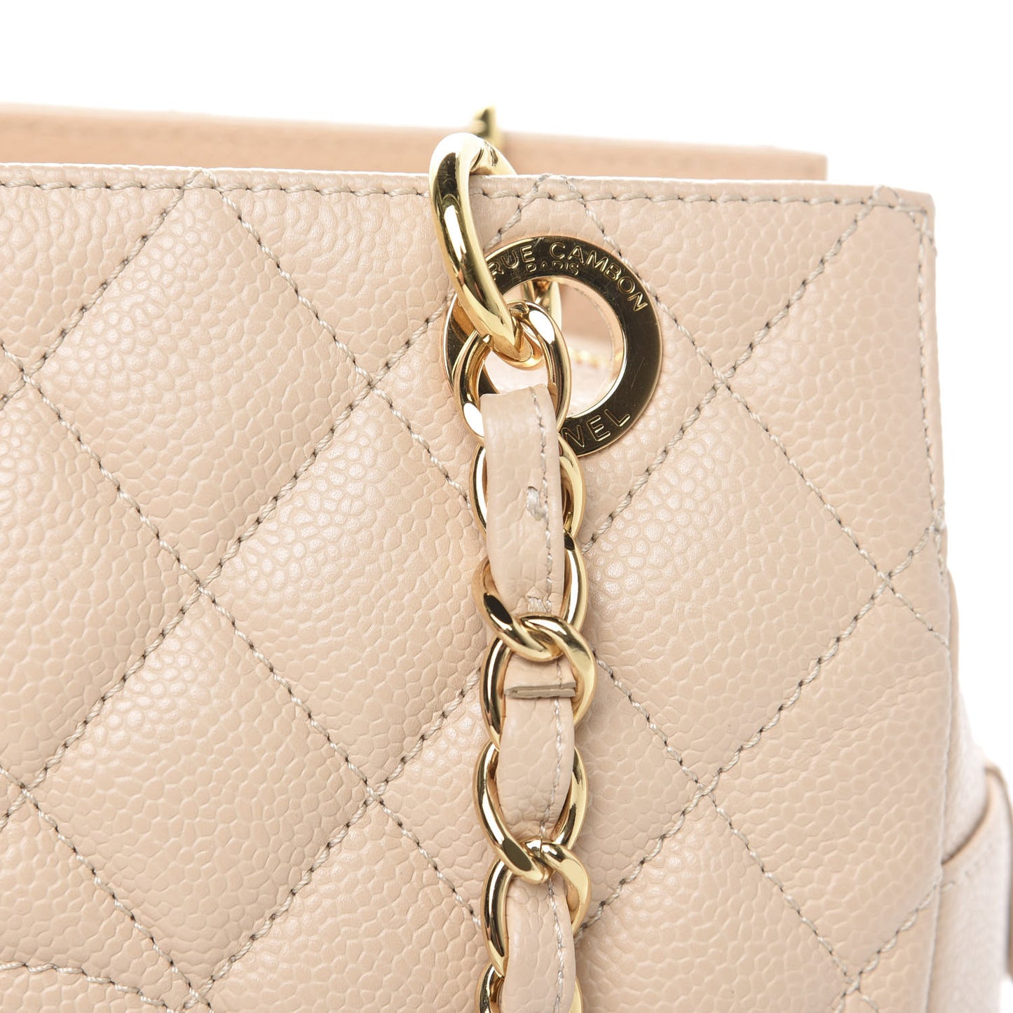 Caviar Quilted Petit Timeless Tote PTT Beige Clair