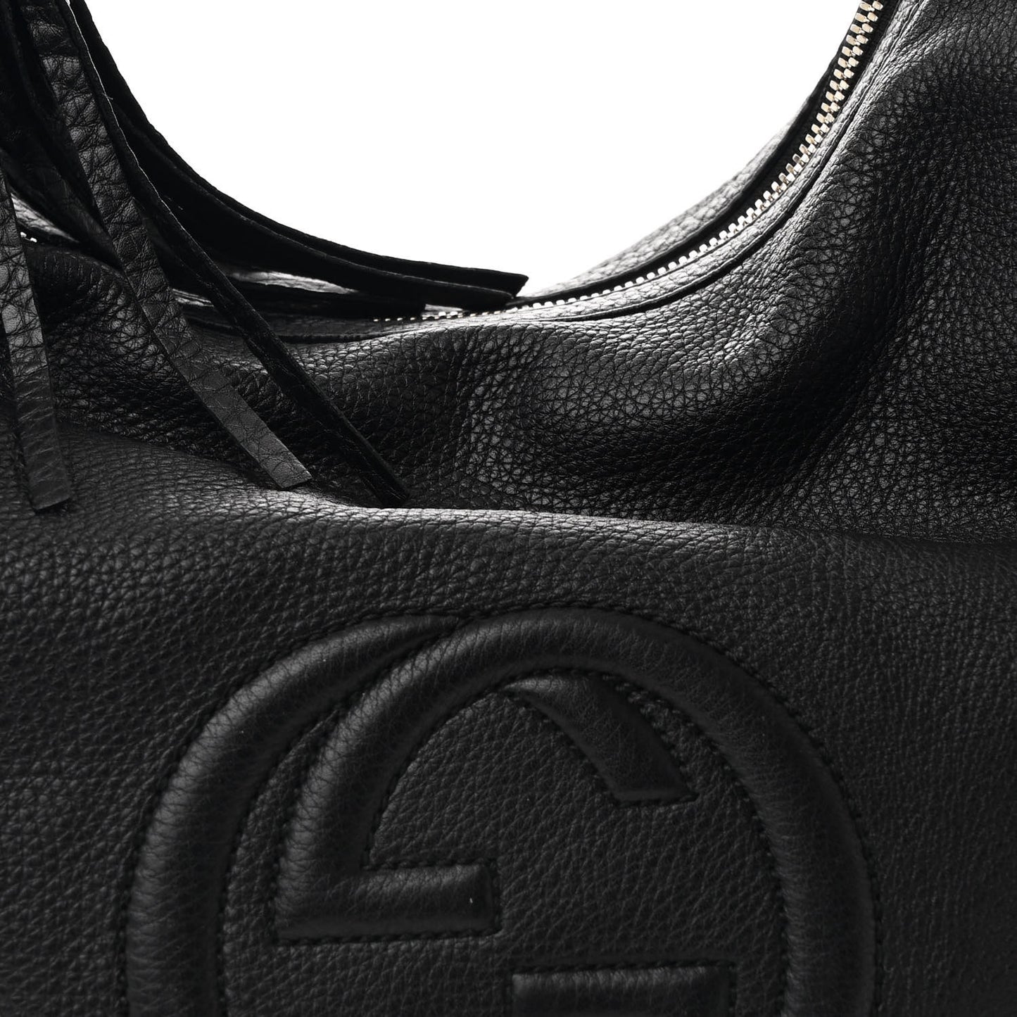 Pebbled Calfskin Medium Soho Chain Hobo Black