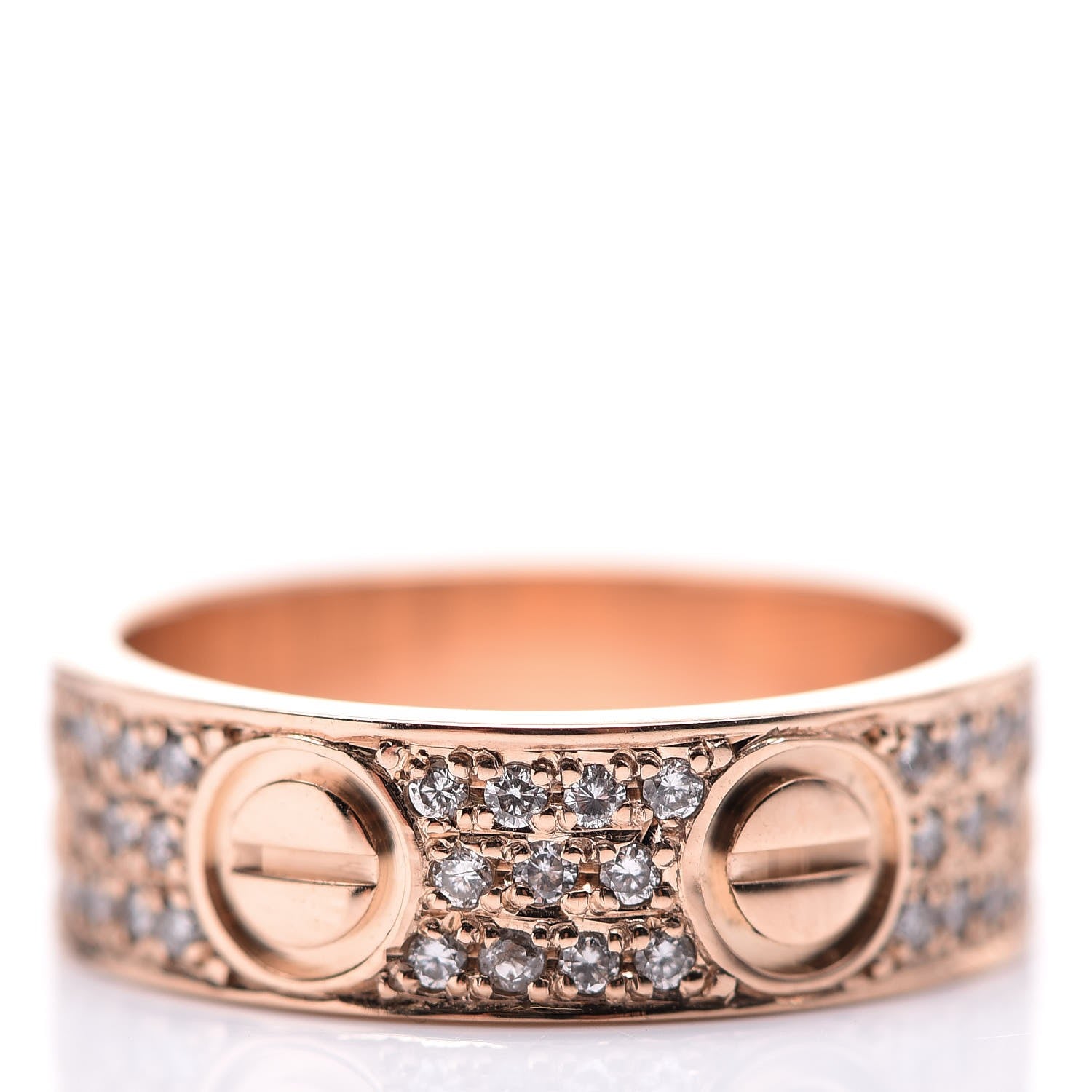 Cartier 18K Pink Gold Diamond 5.5mm LOVE Wedding Paved Band Ring 47 4 8 of 10