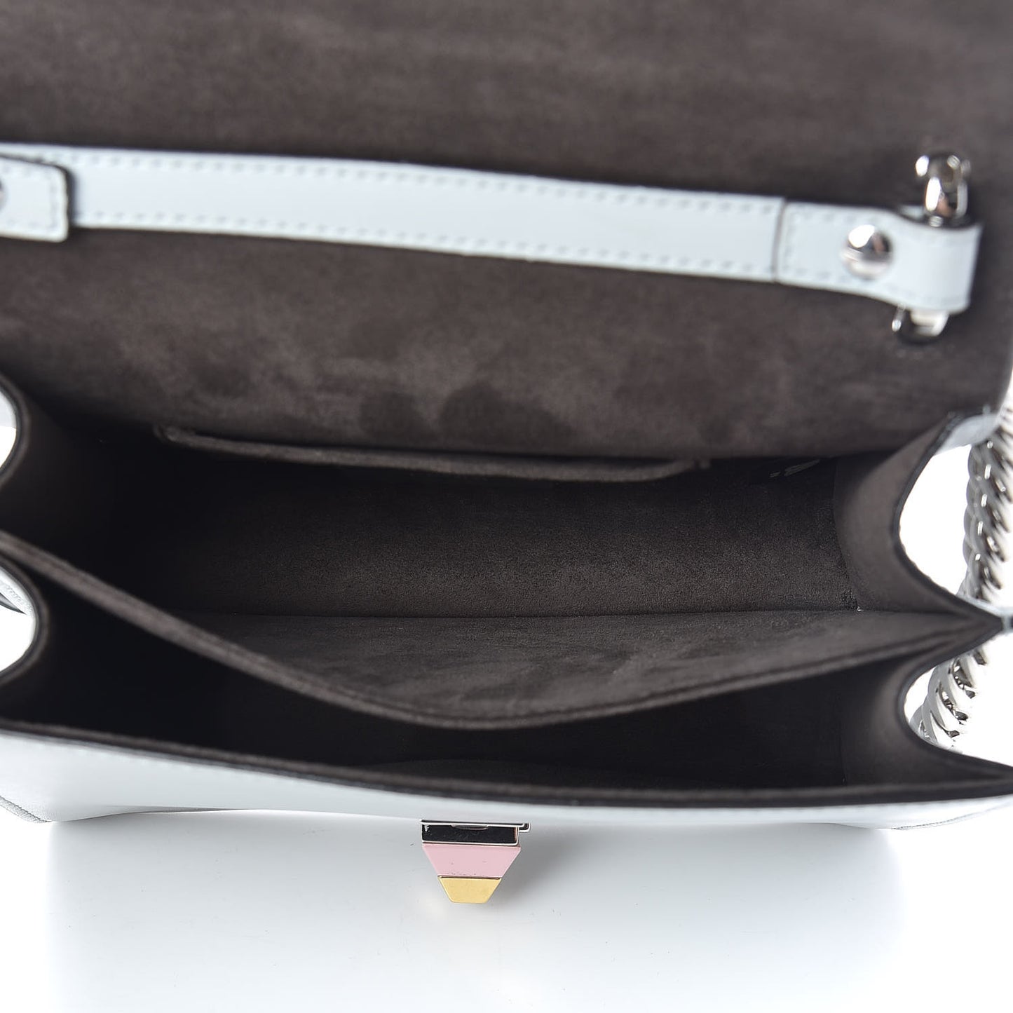 Vitello Liberty Fun Fair Metal Studded Small Kan I Shoulder Bag Grigio Perla Multicolor