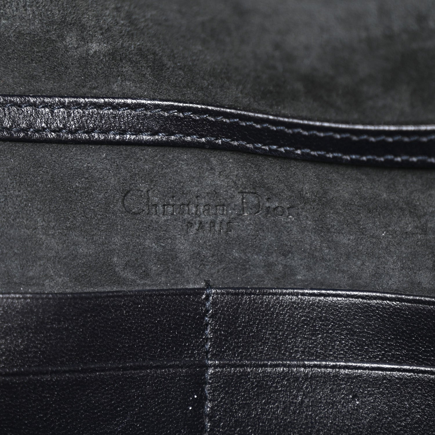 Christian Dior Denim Studded Diorama Wallet On Chain Blue 6 of 9