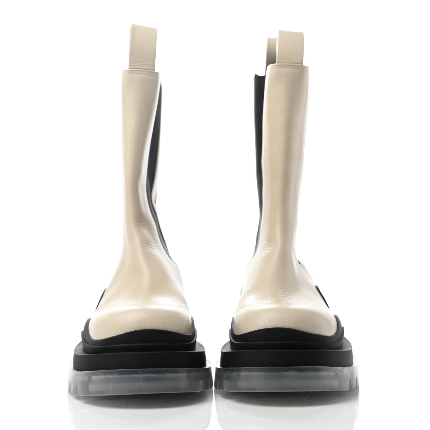 Calfskin The Tire Chelsea Boots 39.5 Wax Black Transparent