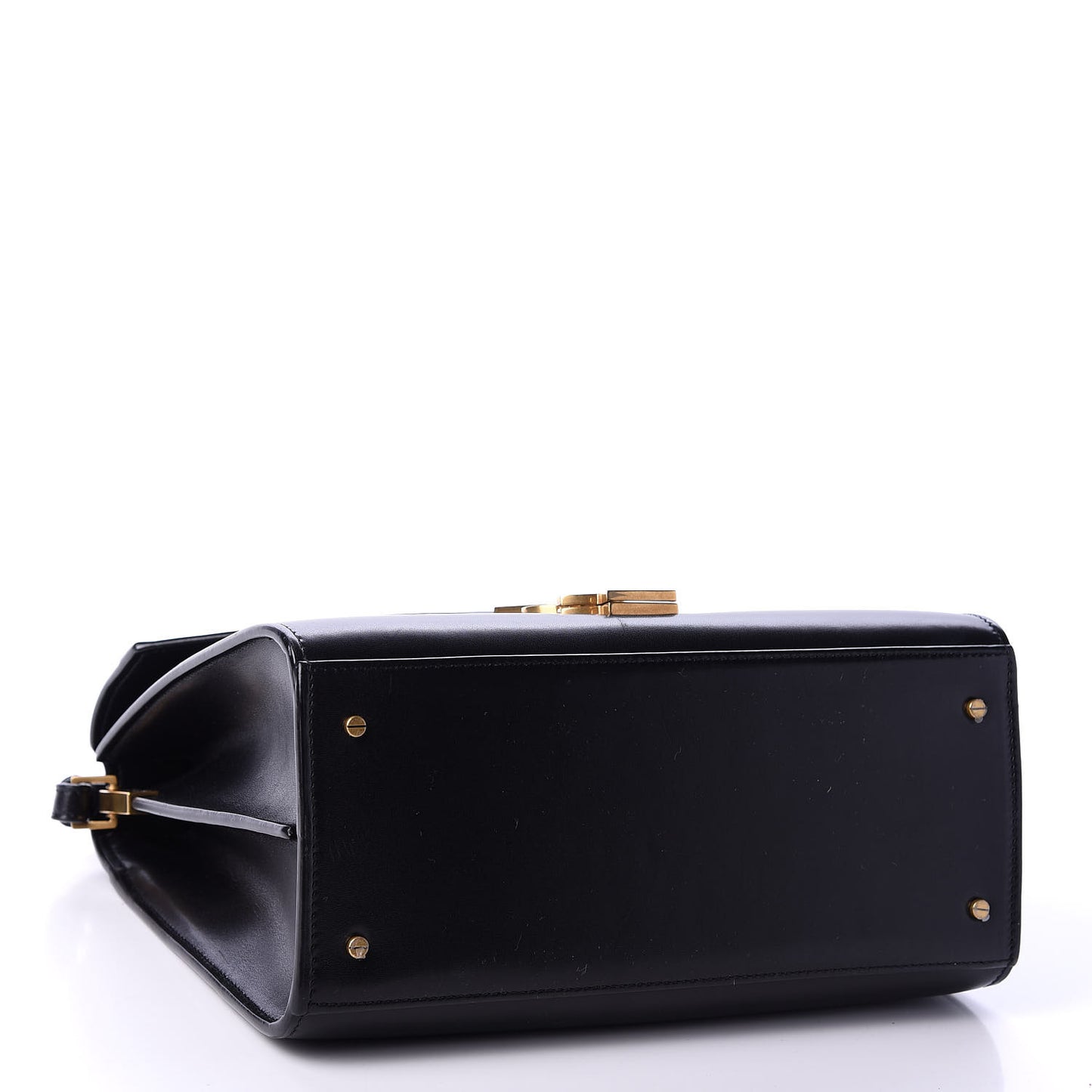 Smooth Calfskin Medium Classic Monogram Cassandra Top Handle Black Rouge Legion