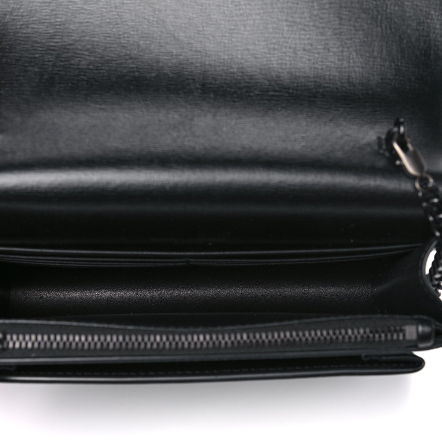 Calfskin Monogram Sunset Chain Wallet Black