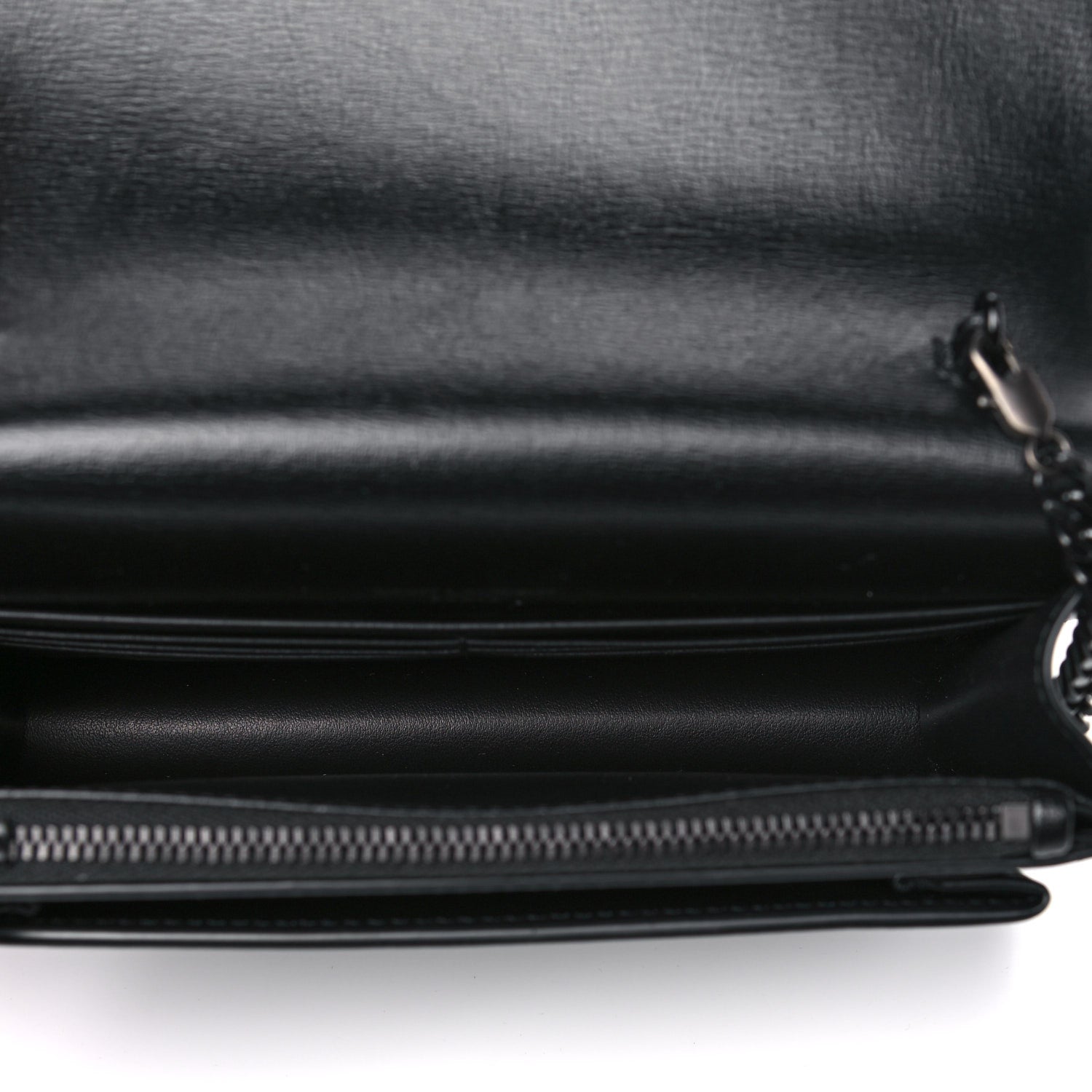 Saint Laurent Calfskin Monogram Sunset Chain Wallet Black 5 of 10