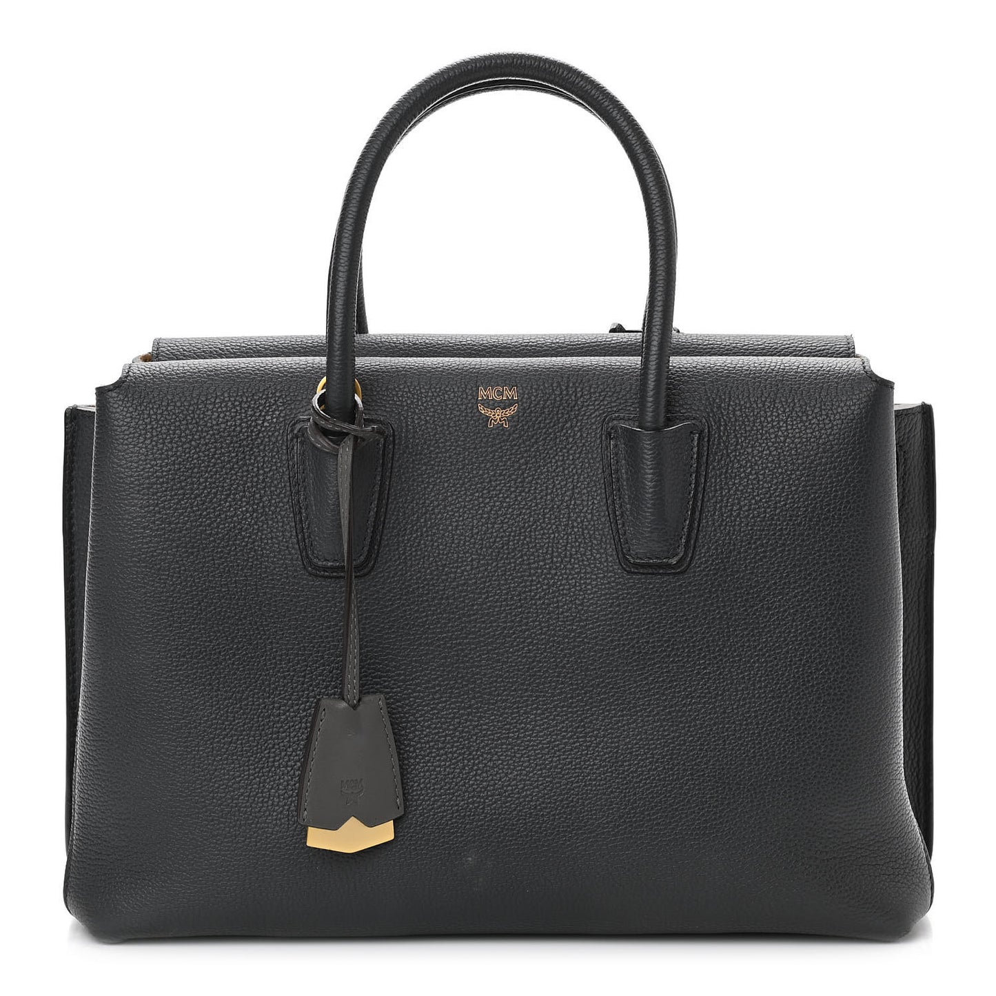 Grained Calfskin Medium Milla Tote Phantom Grey