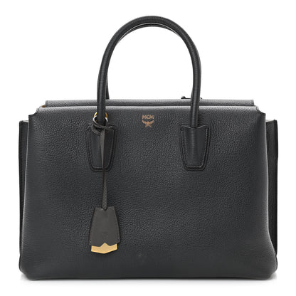 MCM Grained Calfskin Medium Milla Tote Phantom Grey 1 of 11