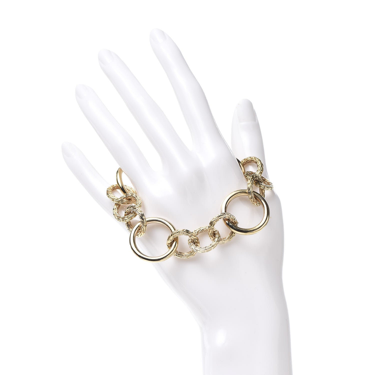 John Hardy 18K Yellow Gold Classic Chain Circle Link Bracelet 2 of 4