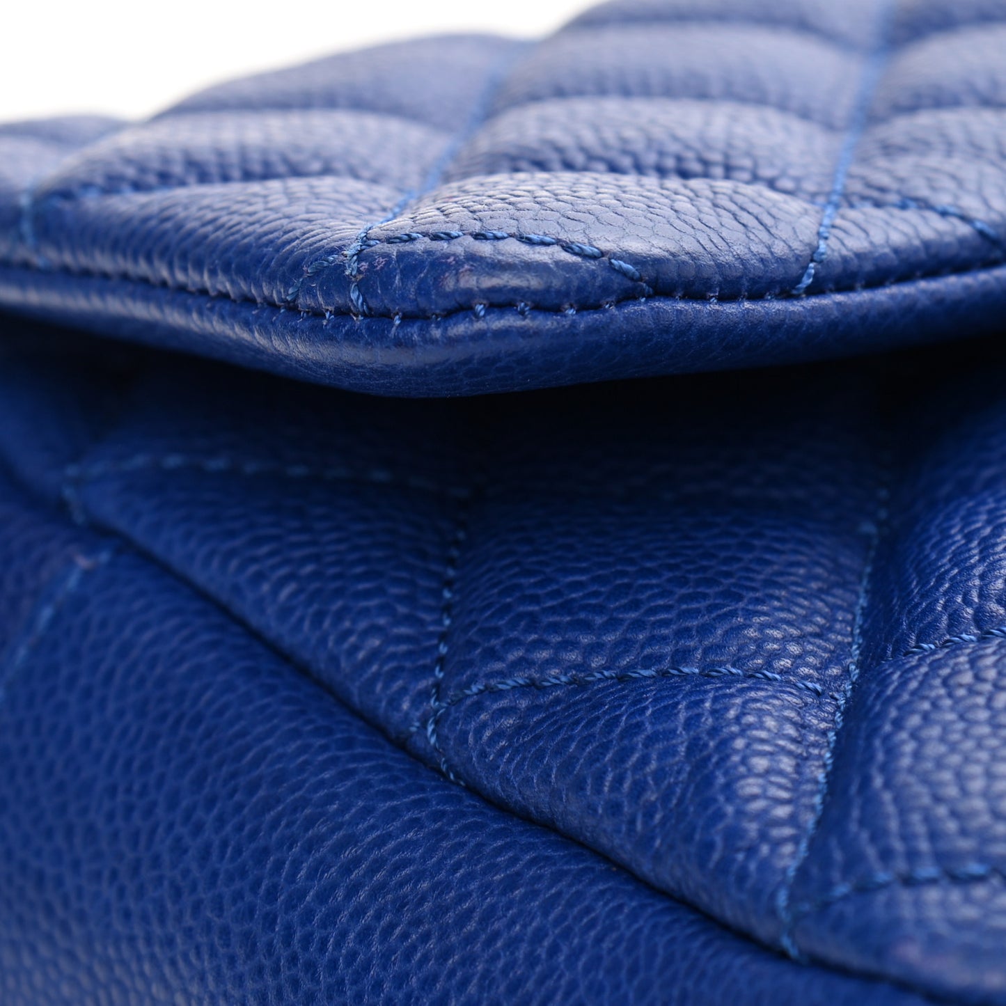 Caviar Quilted Jumbo Easy Flap Blue