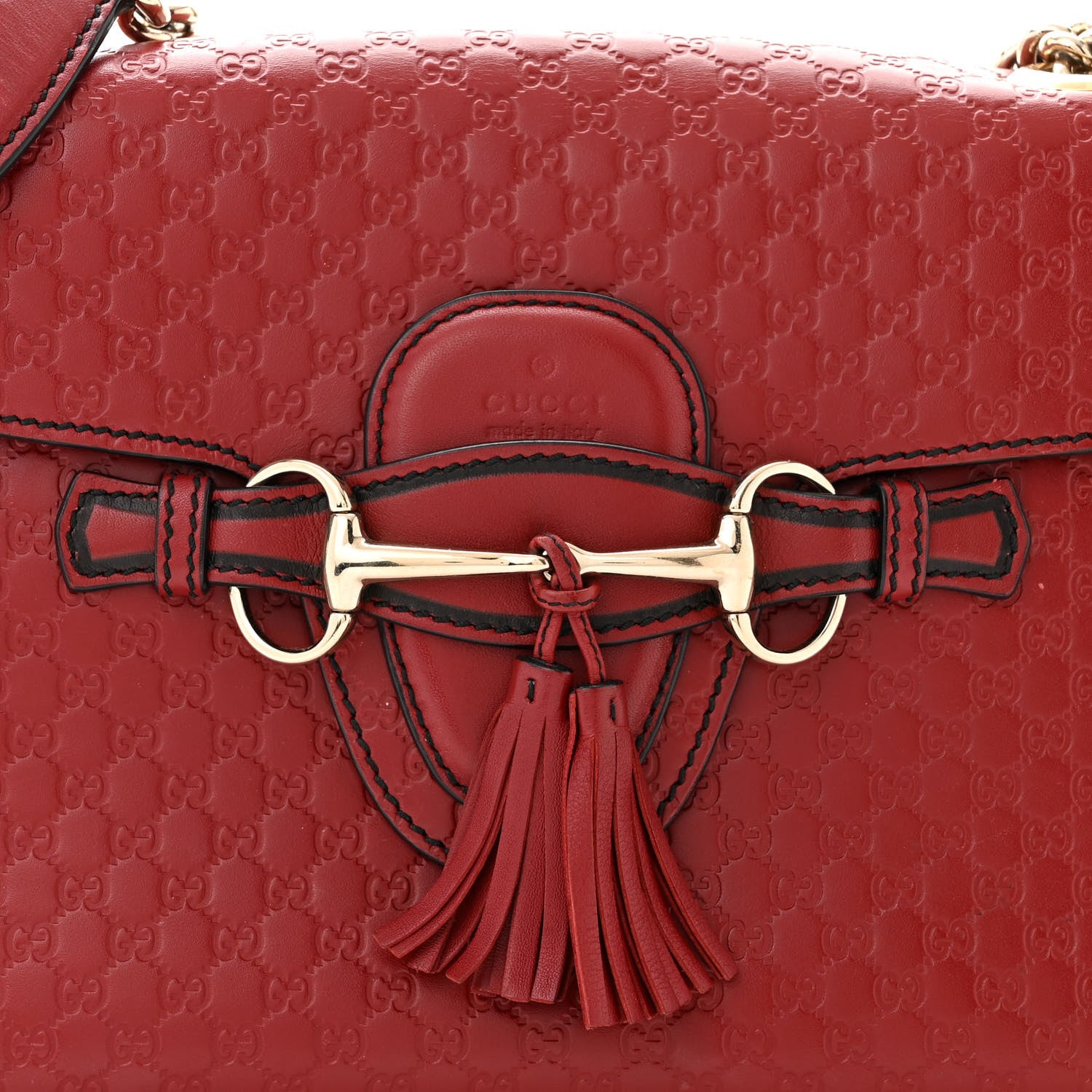 Gucci Microguccissima Medium Emily Chain Shoulder Bag Red 8 of 12