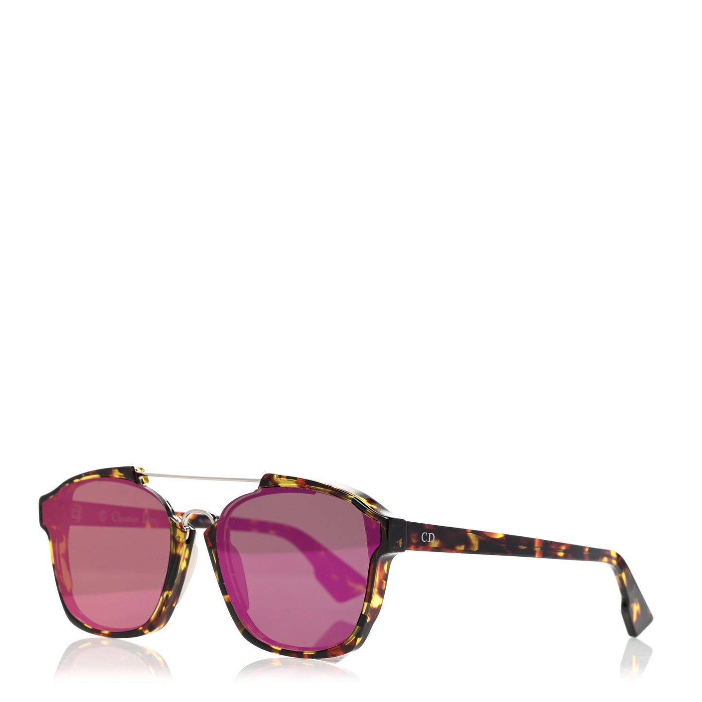 Abstract Square Mirrored Sunglasses Spotted Havana Purple