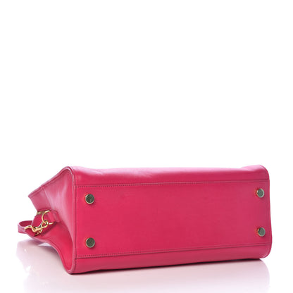 Saint Laurent Calfskin Small Monogram Cabas Fuchsia 5 of 15