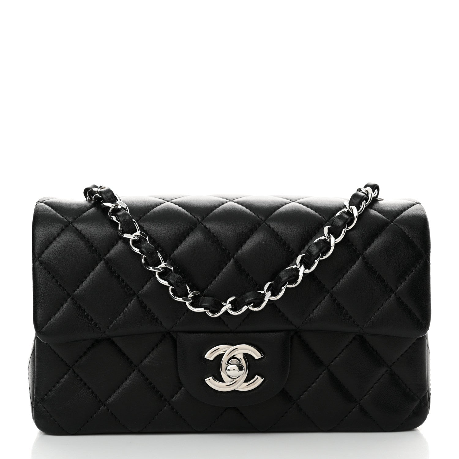 Chanel Lambskin Quilted Mini Rectangular Flap Black 1 of 10