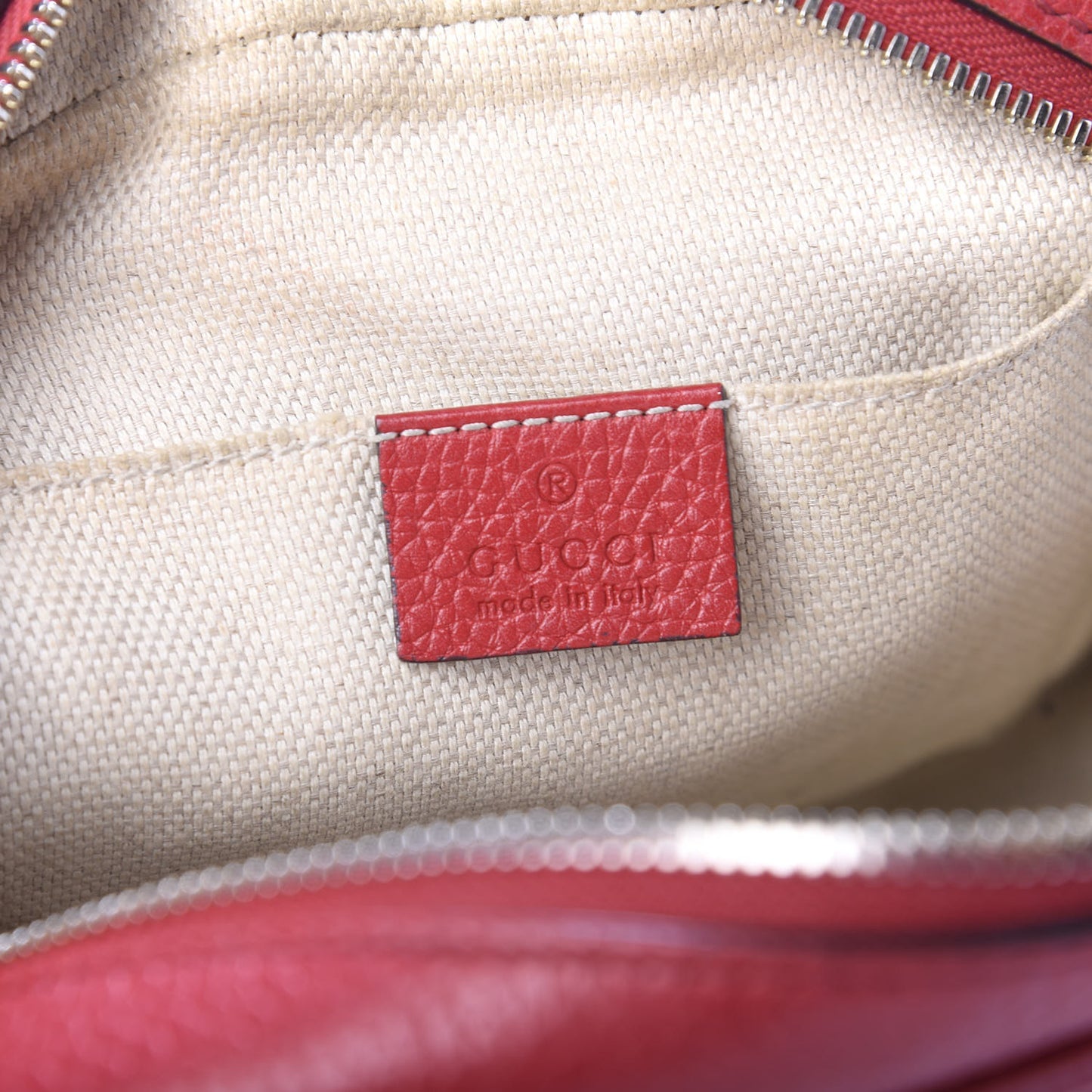Pebbled Calfskin Small Soho Disco Bag Tabasco Red