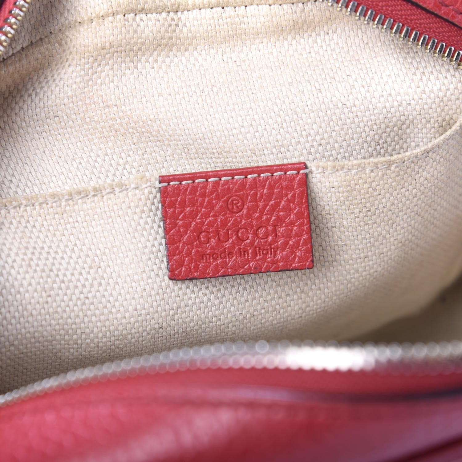 Gucci Pebbled Calfskin Small Soho Disco Bag Tabasco Red 5 of 10
