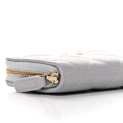 Chanel Caviar Quilted Zip Coin Purse Grey 8 of 11