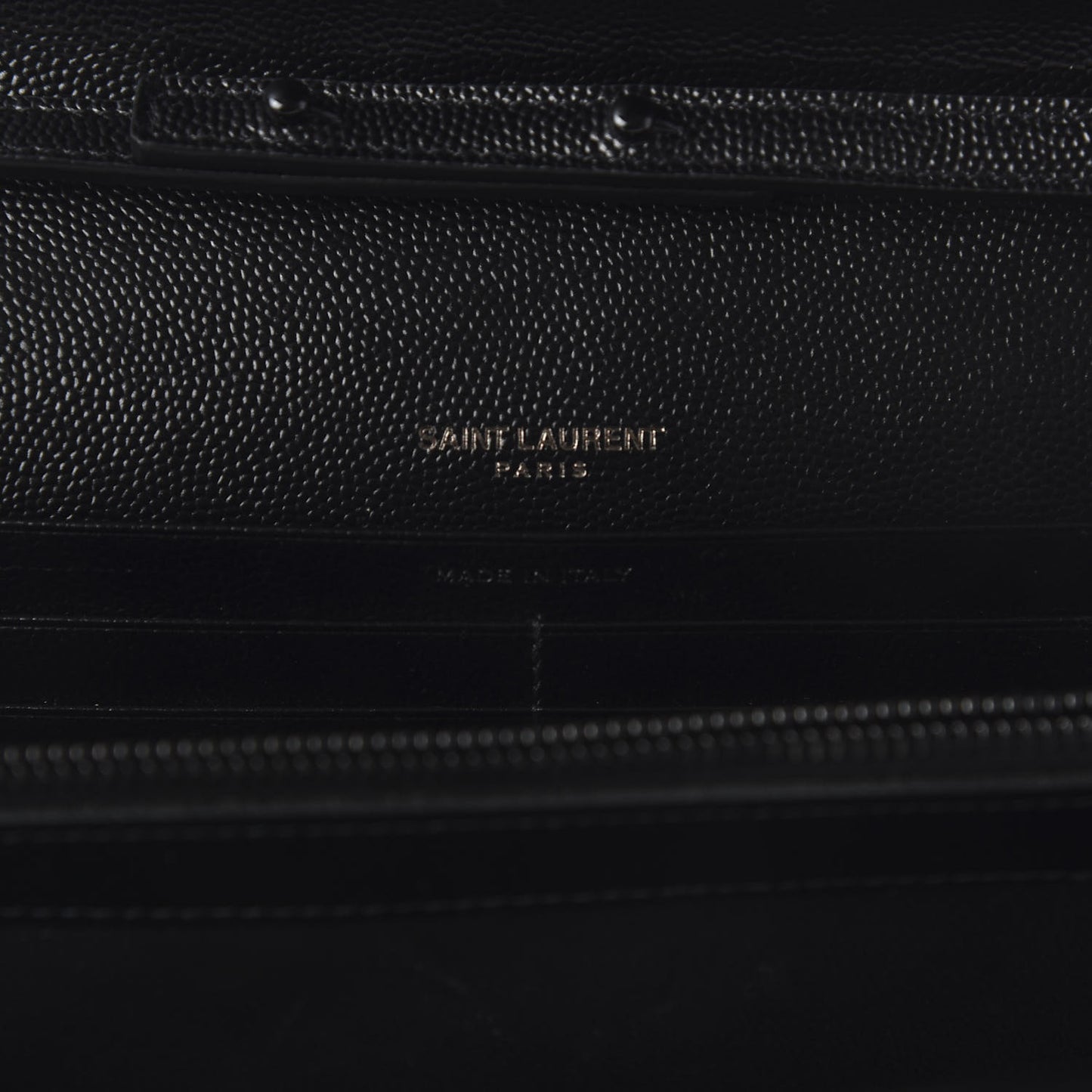 Grain De Poudre Matelasse Chevron Monogram Chain Wallet Black