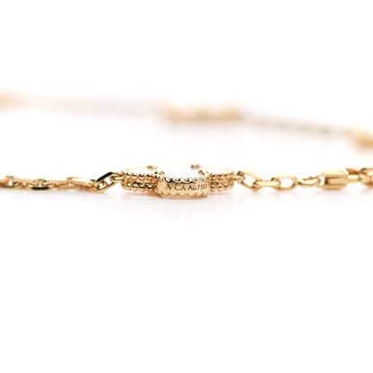 Van Cleef & Arpels 18K Yellow Gold Mother of Pearl 10 Motifs Vintage Alhambra Necklace 4 of 6