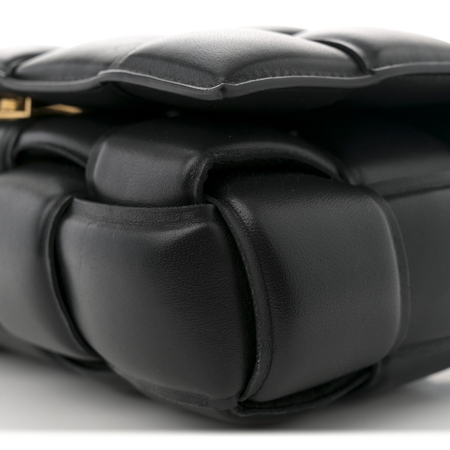 Nappa Maxi Intreccio Padded Cassette Crossbody Bag Black