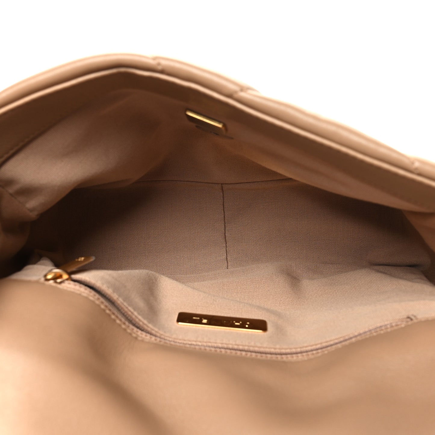 Lambskin Quilted Medium Chanel 19 Flap Dark Beige