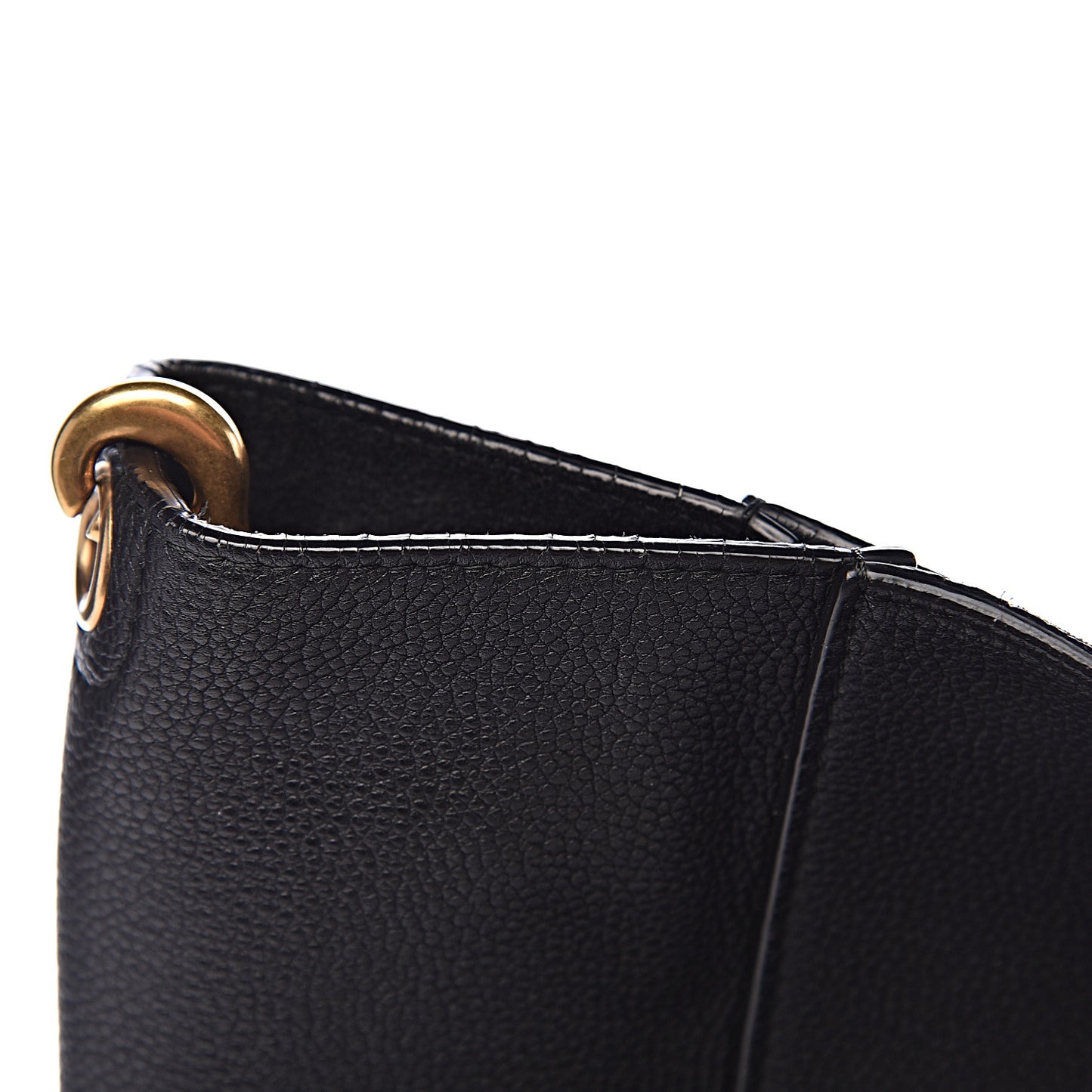 Soft Grained Calfskin Sangle Bucket Bag Black