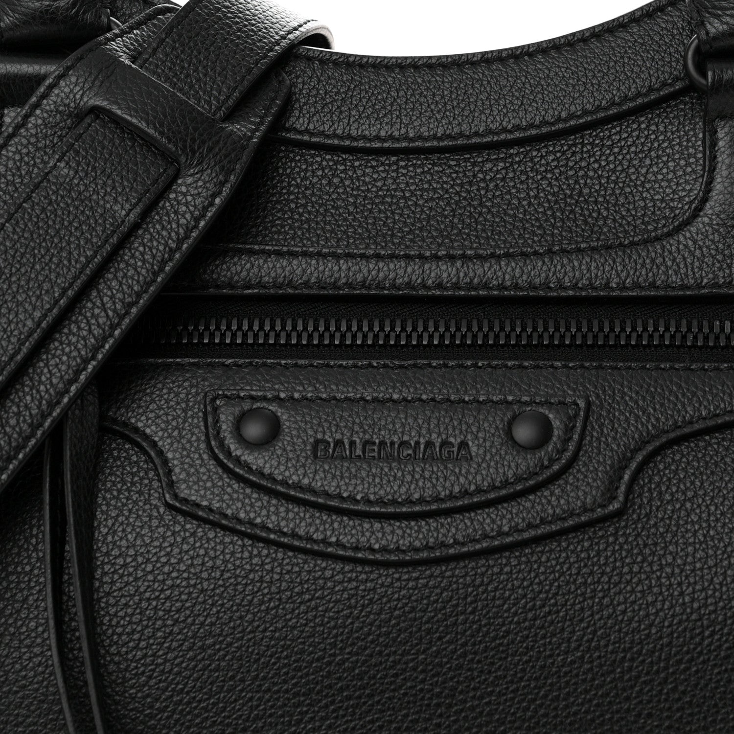 Balenciaga Grained Calfskin Neo Classic Black Hardware Medium City Black 9 of 11