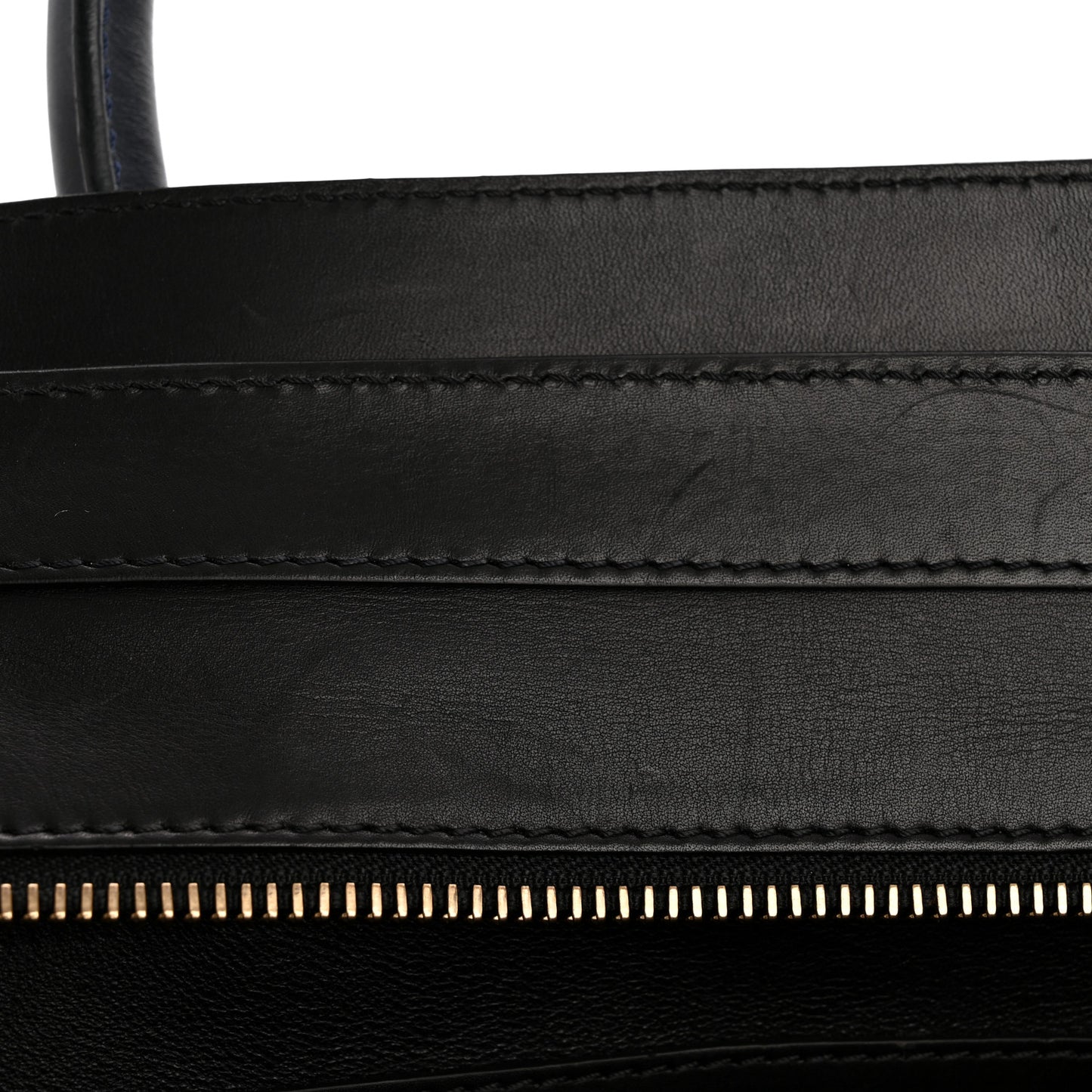 Smooth Calfskin Linen Tricolor Mini Luggage Black Khaki Navy