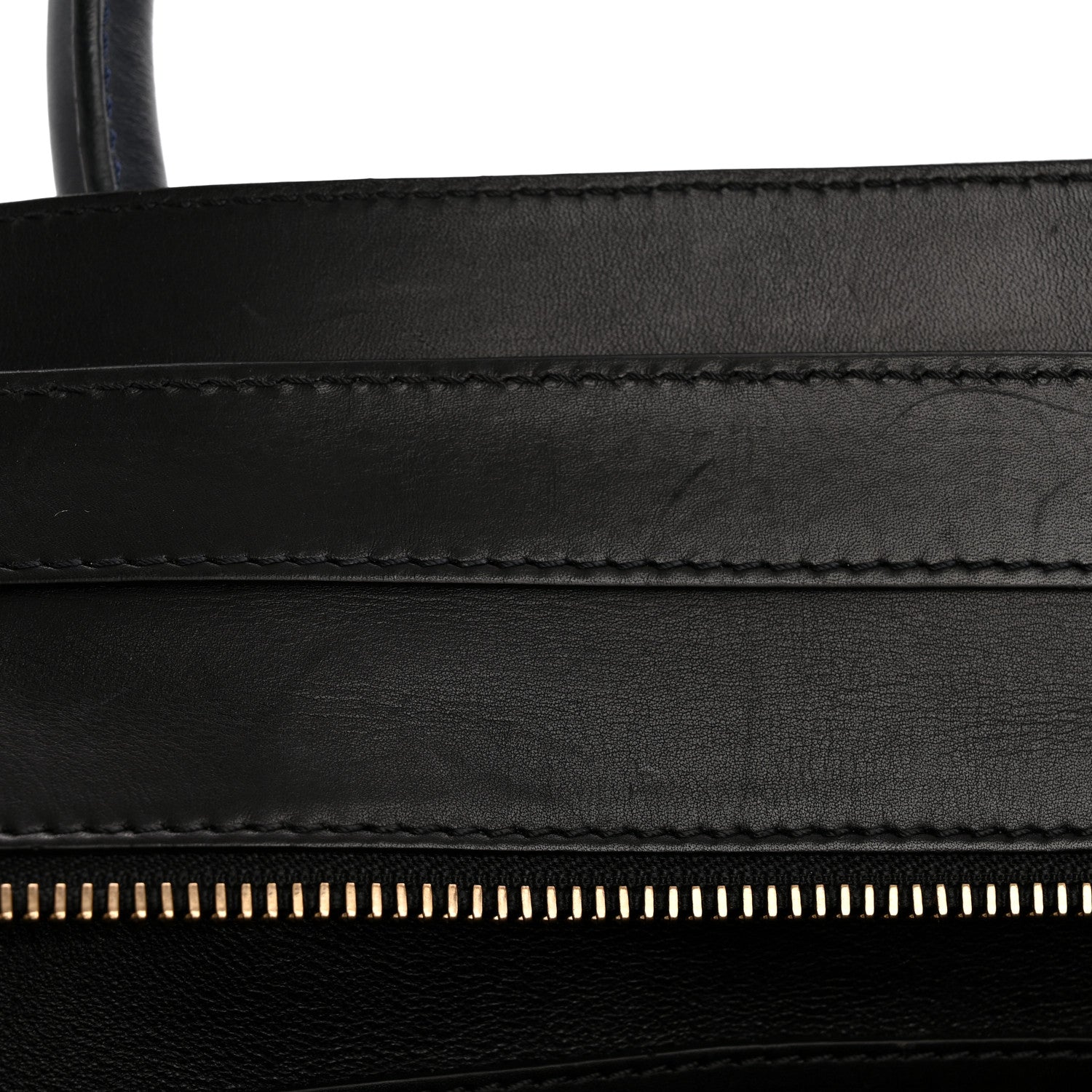 Celine Smooth Calfskin Linen Tricolor Mini Luggage Black Khaki Navy 11 of 13