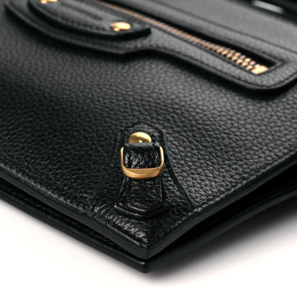 Balenciaga Grained Calfskin Neo Classic Gold Hardware Multipouch Black 10 of 10