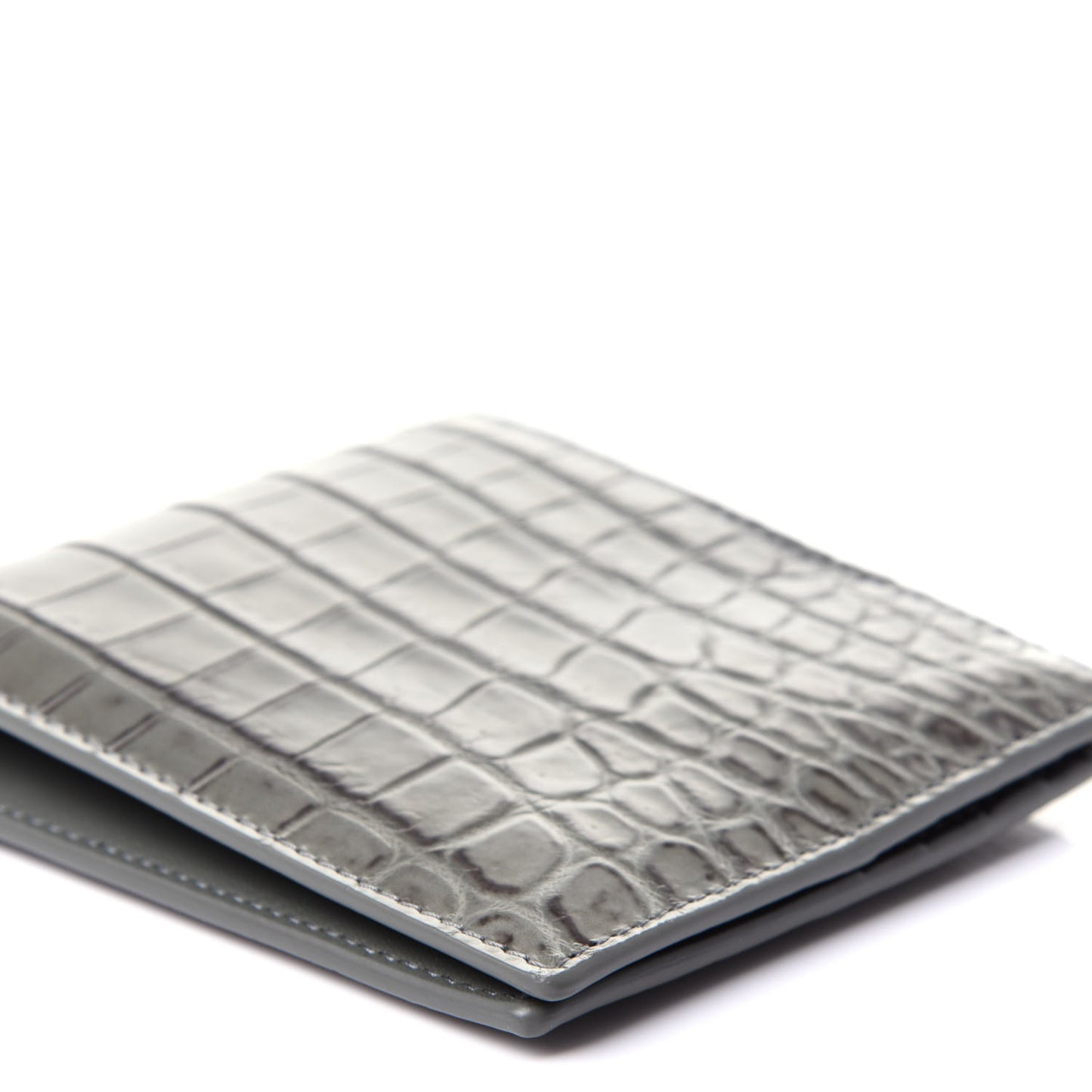 Crocodile Bi-Fold Wallet Grey
