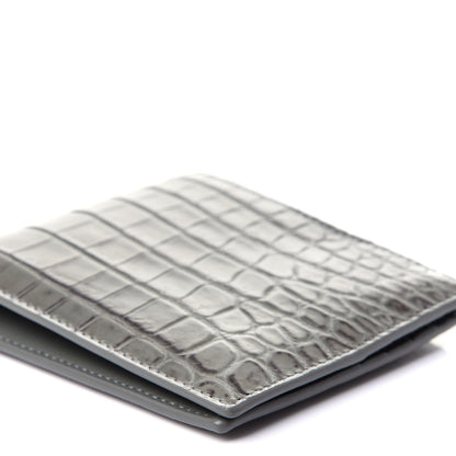 Bottega Veneta Crocodile Bi-Fold Wallet Grey 7 of 10