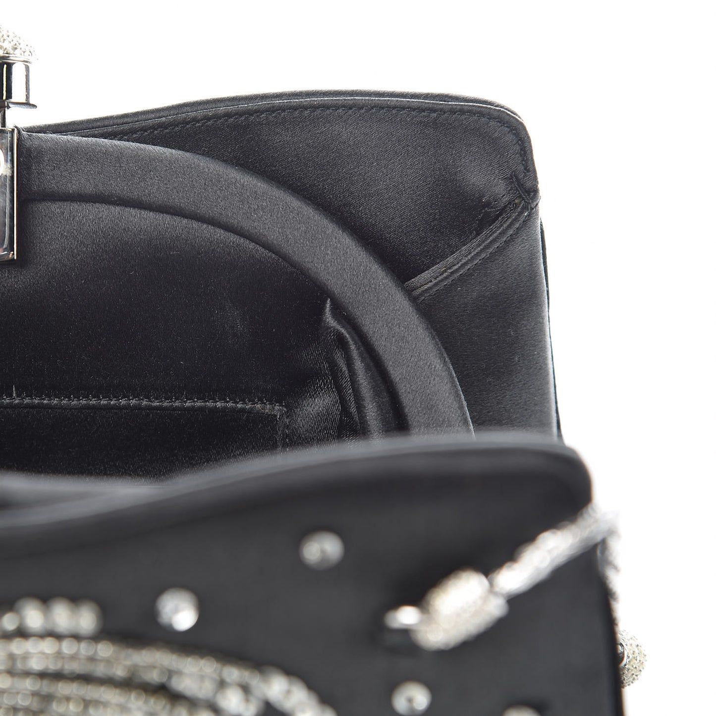 Satin Fireworks Clutch Black