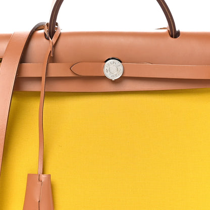 Hermes Vache Hunter Toile Herbag Zip 31 PM Lime Naturel 8 of 10