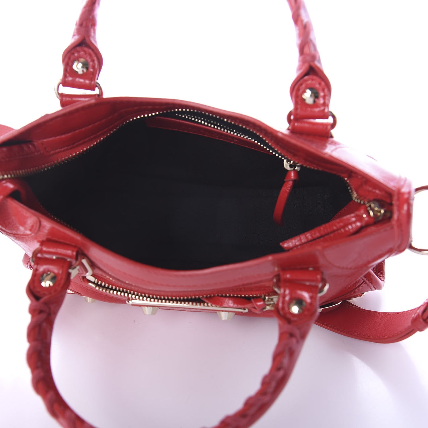 Chevre Gold Metallic Edge Hardware Mini City Rouge Grenade