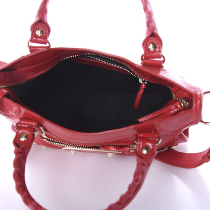 Balenciaga Chevre Gold Metallic Edge Hardware Mini City Rouge Grenade 5 of 8