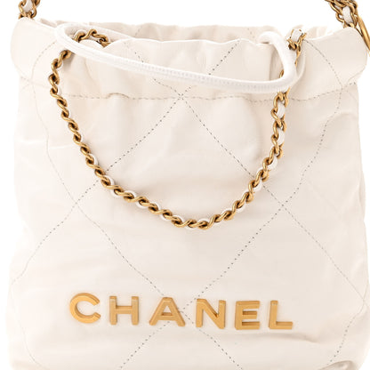 Chanel Shiny Calfskin Quilted Mini Chanel 22 White 8 of 12