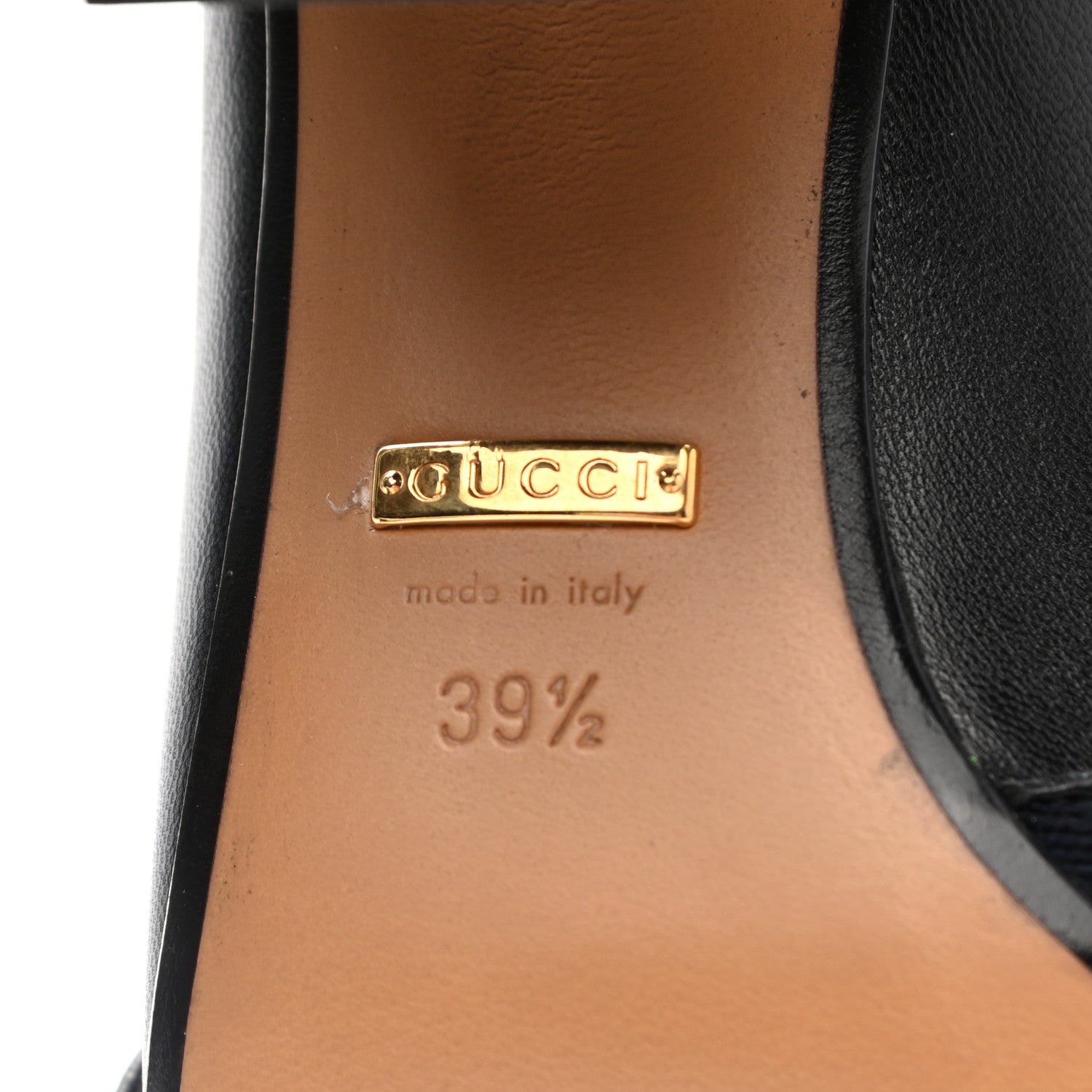 Gucci Malaga Kid Web Pearl Embellished Peyton 75mm Loafer Pumps 39.5 Black 6 of 10