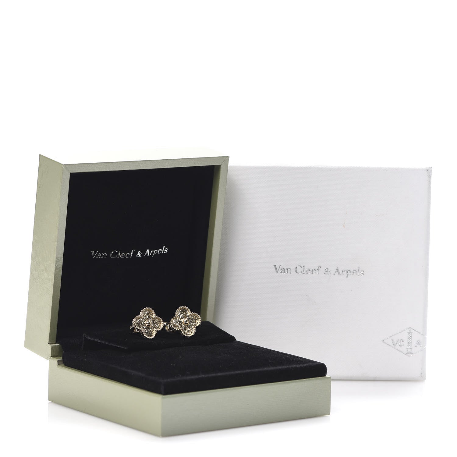 Van Cleef & Arpels 18K Yellow Gold Vintage Alhambra Earrings 5 of 5