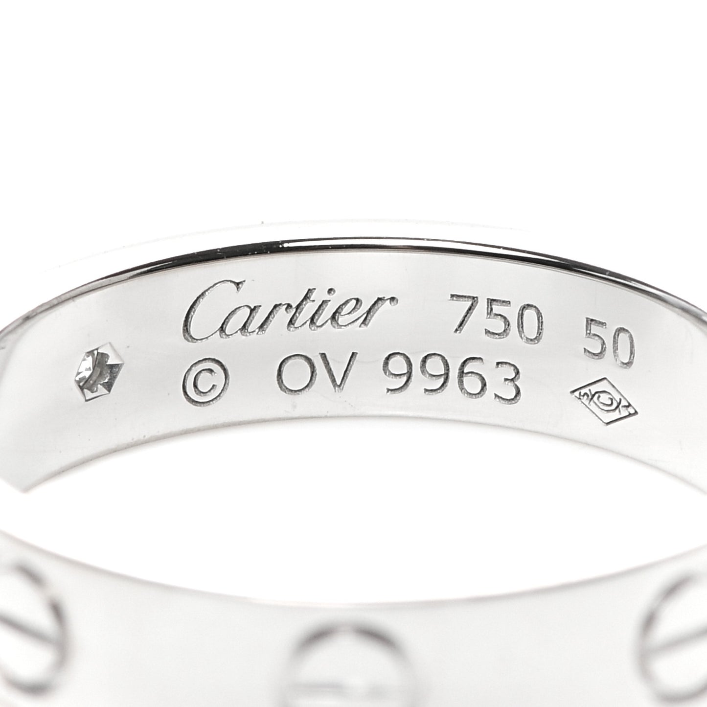 18K White Gold Diamond 4mm LOVE Wedding Band Ring 50 5.25