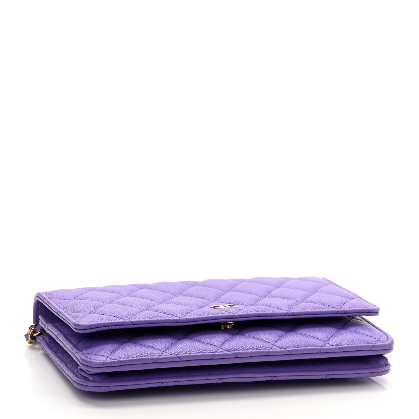 Caviar Quilted Wallet On Chain WOC Purple