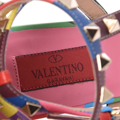 Valentino Garavani Calfskin 1973 Rockstud Ankle Wrap Flat Thong Sandals 36.5 Multicolor 6 of 7